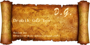 Drabik Gábor névjegykártya